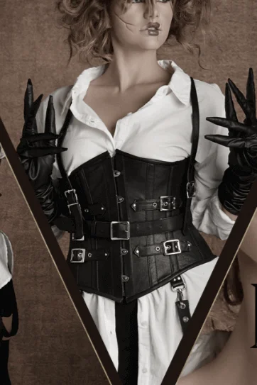 Edward Scissorhands Underbust Leather Corset