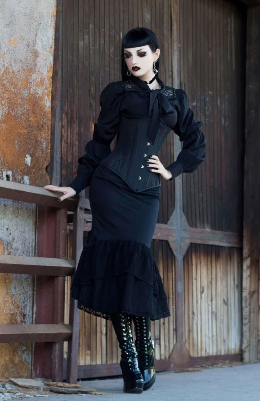 Gothic Gored Corset & Black Patent Boots