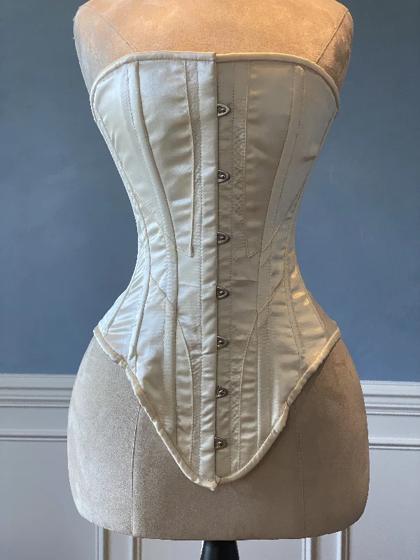 Historical pattern Edwardian overbust corset from satin. Steelbone custom corset, renaissance, gothic, steampunk, bespoke, victorian