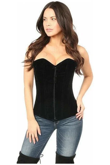 Lavish Black Velvet Overbust Corset