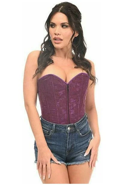 Lavish Magenta Lace Overbust Corset w/Zipper