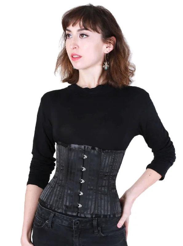 Playgirl Steel Boned Black Shadow Stripe Cincher Corset