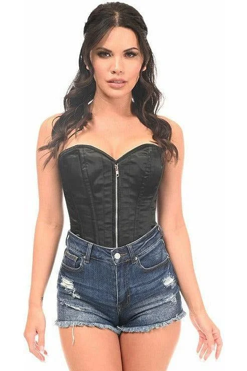 Top Drawer Black Satin Steel Boned Corset