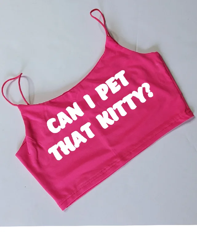 Your Choice Color Crop Top "Can I pet that dog / kitty" One Size (SMALL)