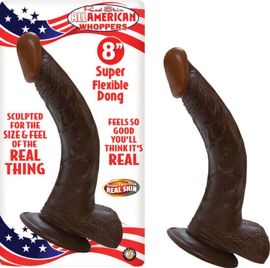 All American Whopper 8-Inch Realistic Dildo with Balls - Lifelike Pleasure in Brown