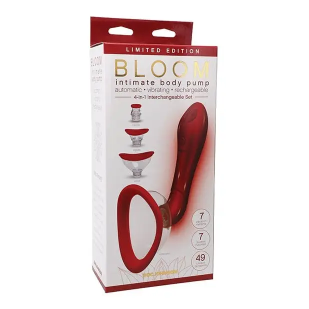 Bloom Intimate Body Automatic Vibrating Rechargeable Pump Limited Edition - Red