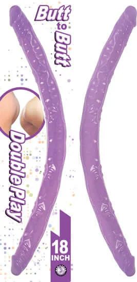 Butt To Butt Double Play: Lavender Purple 18-inch Flexible Waterproof Double Dong