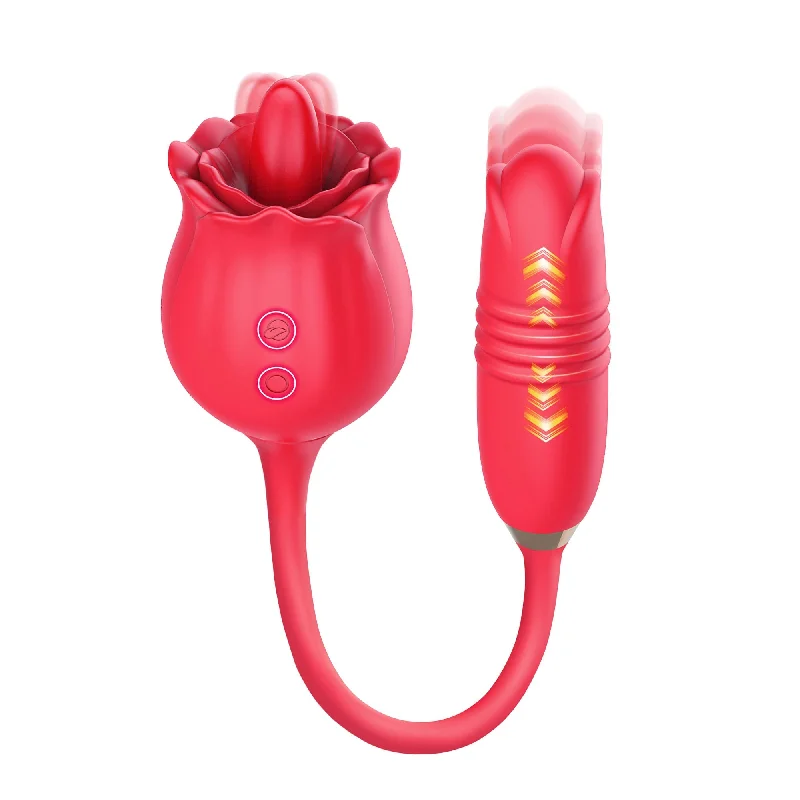 Rose Thrusting Vibrator - Vibrating & Licking