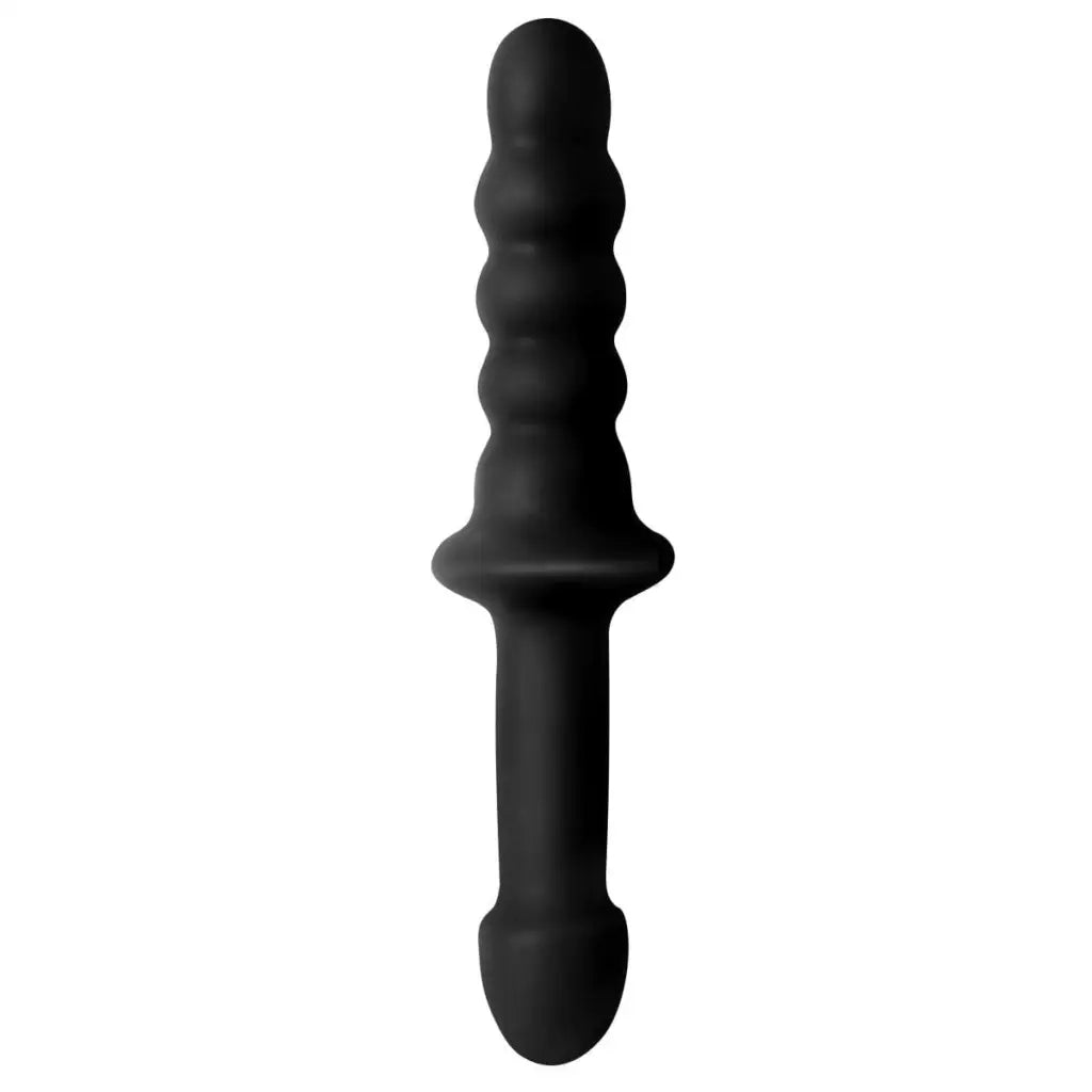 Curve Toys Rooster Jackhammer XL 11.5 in. Rippled Dildo with Insertable Handle Black