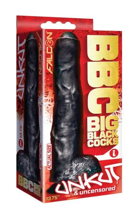 Experience Uninhibited Pleasure with the Icon Brands Falcon Big Black Cock Unkut Dildo