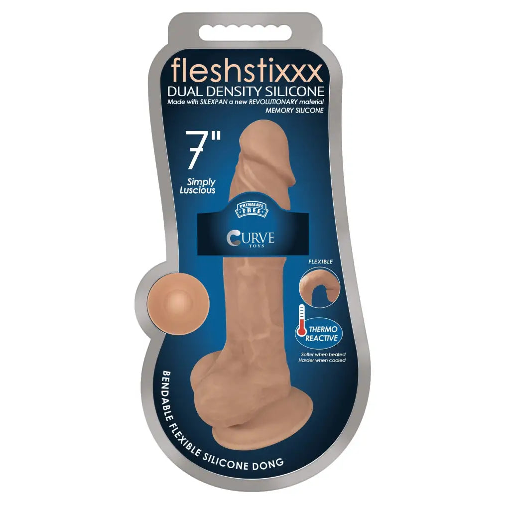 FleshStixx Hypoallergenic Silicone Dildo With Balls