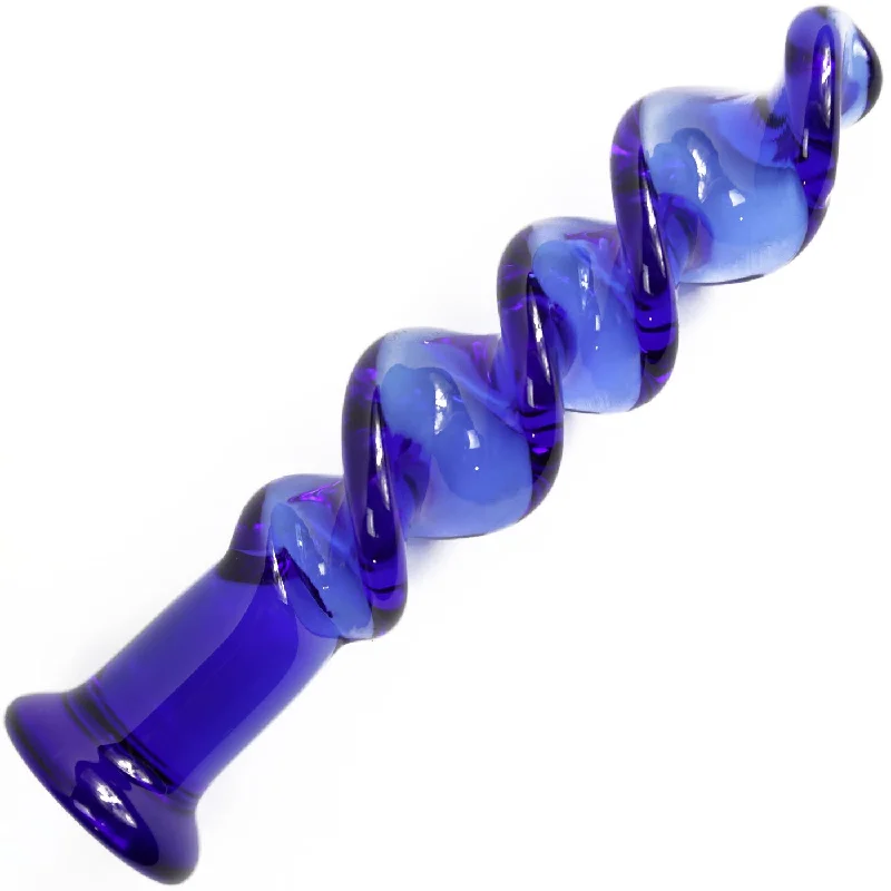 Corkscrew Rippled Glass Dildo