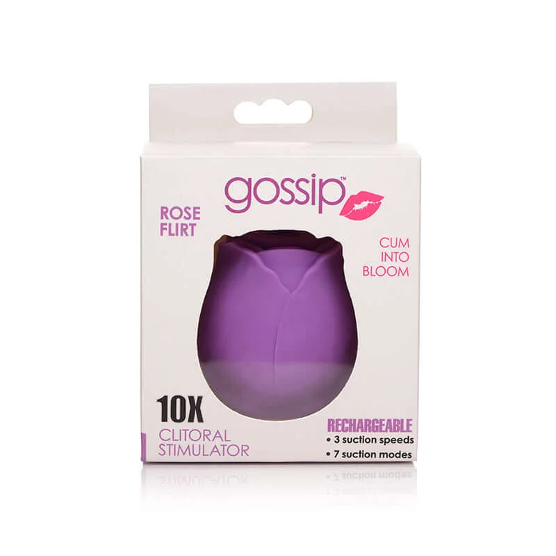 Gossip Rose 10X Silicone Clit Suction Stimulator Vibrator Violet