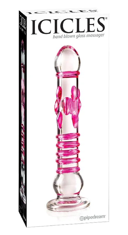 Icicles No. 6 Glass Massager: Elegant Handcrafted Wand for Temperature Play, 8.5 Inches