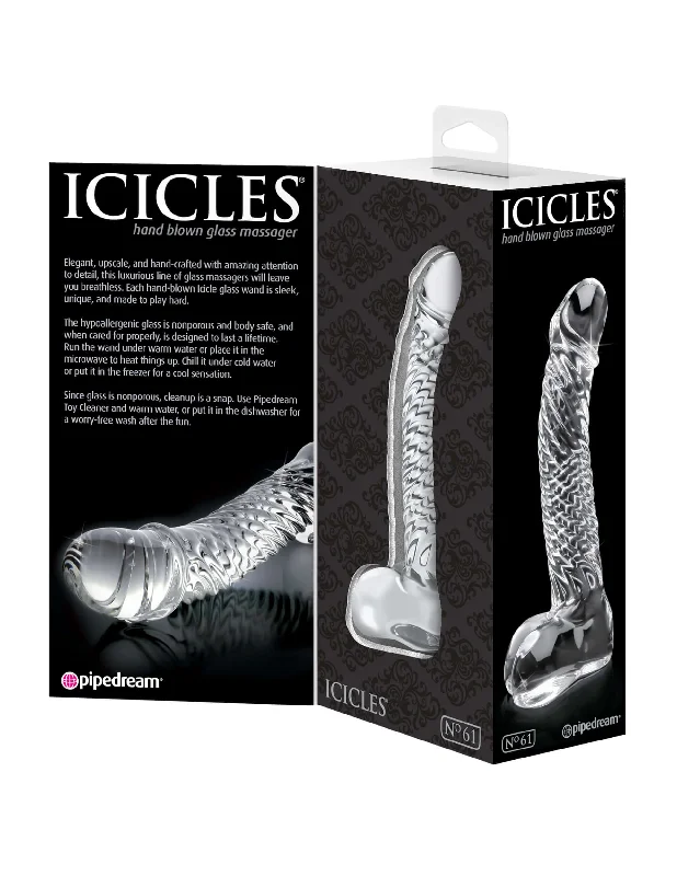 Pipedream Products Icicles No. 61 Glass Probe - Elegant Hand-Crafted Glass Massager