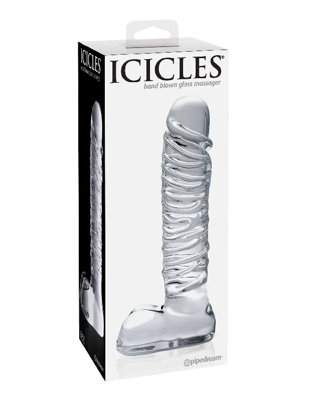 Icicles No. 63 Non-Vibrating Glass Probe - Hand-Blown Glass Massager for Sensual Pleasure