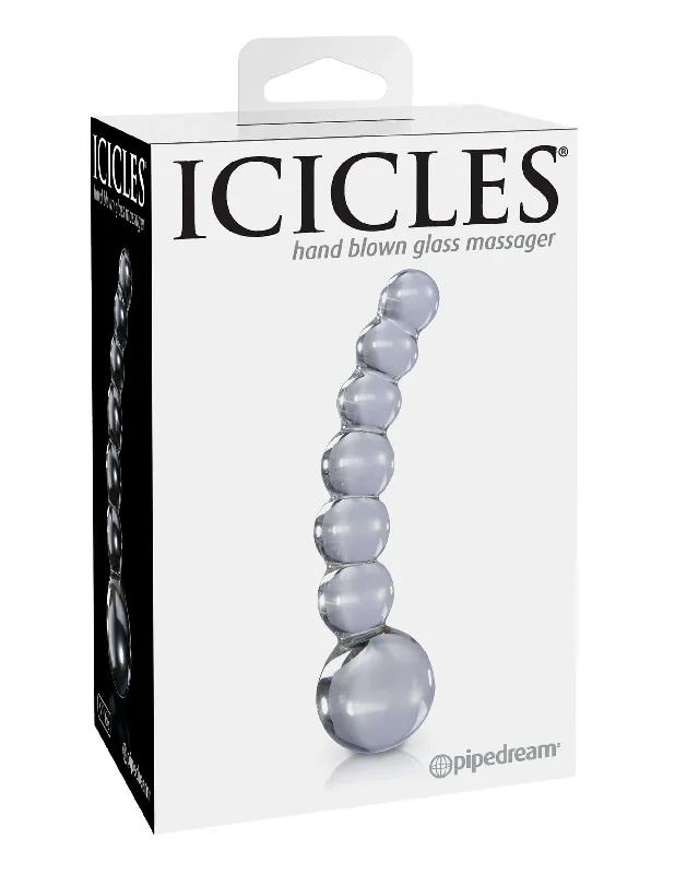 Icicles Number 66 Clear Non-Vibrating Glass Probe - Luxurious Hand-Blown Massager