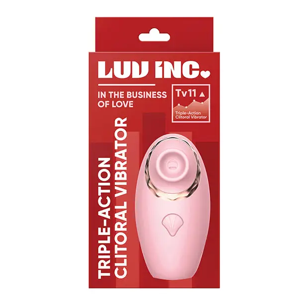 Luv Inc Tv11 Triple-Action Clitoral Vibrator Rechargeable Silicone 3-in-1 Stimulator