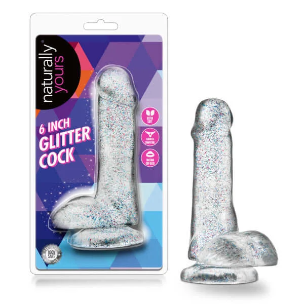 Naturally Yours 6-inch Glitter Cock: Sparkle and Sensuality in a Body-Safe Dildo