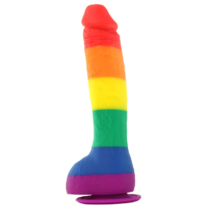 Colours Pride Edition 8 Inch Silicone Dildo in Rainbow