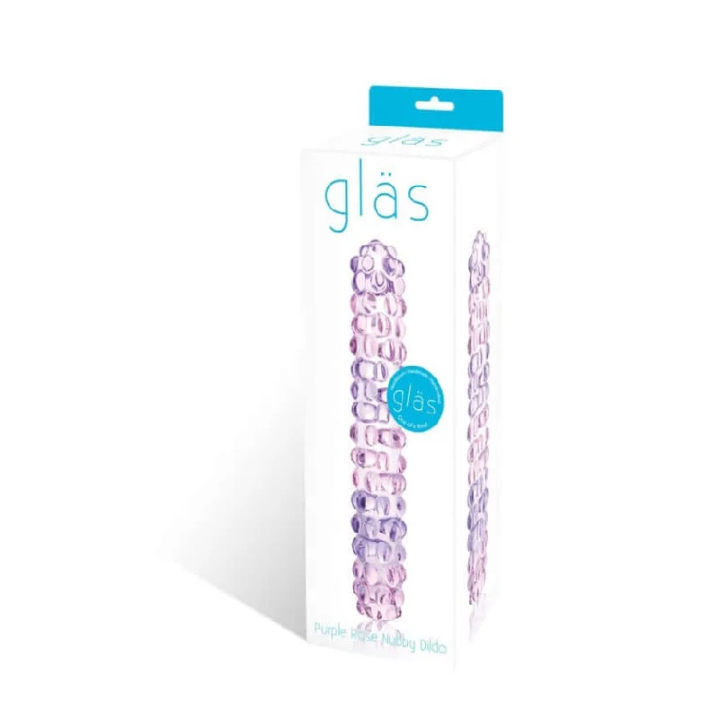 Experience Thrilling Pleasure with the Glas Purple Rose Nubby Dildo