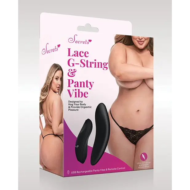 Secrets Lace G-string & Panty Vibe - Black