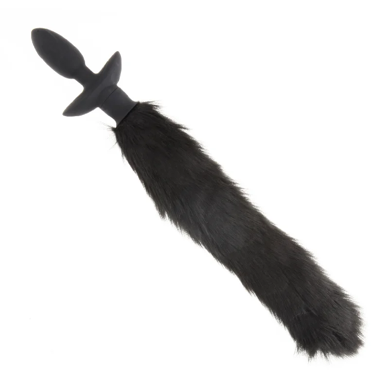 Tail Tell Vibrating & Wagging Tail Anal Plug Black