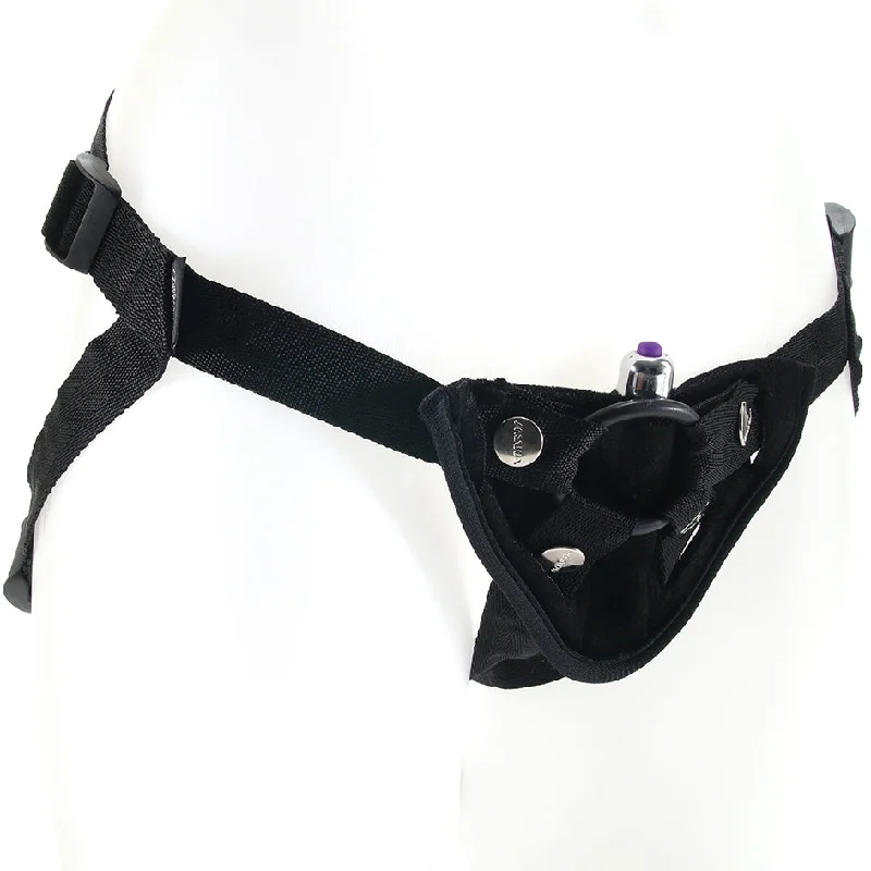 Velvet Vibrating Bullet Harness in Black