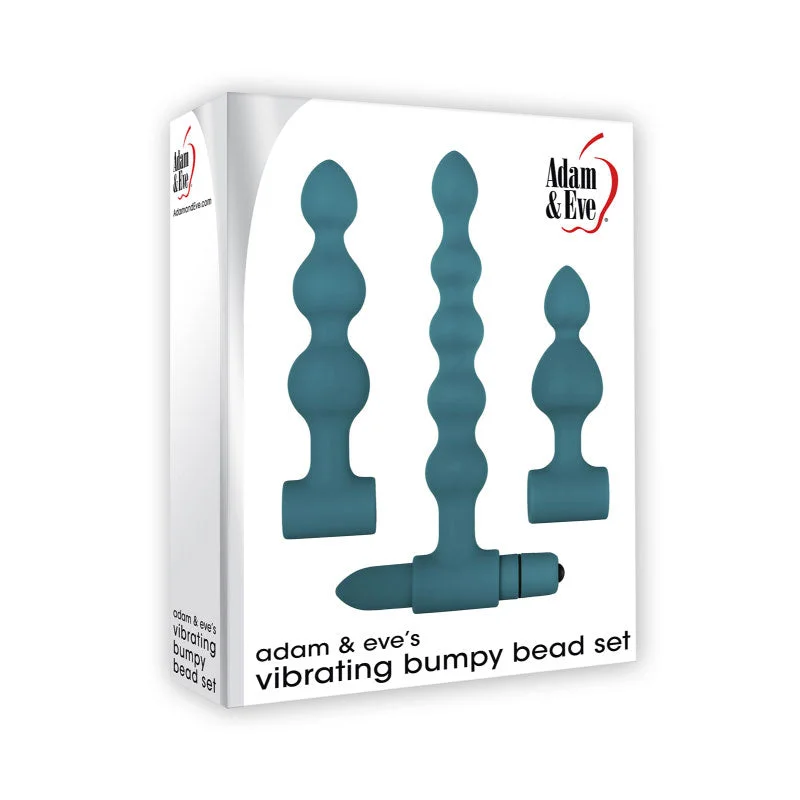 Adam & Eve Vibrating Anal Bumpy Bead Set - Teal