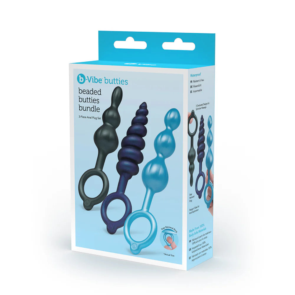 B-Vibe Beaded Butties Bundle 3-Piece Anal Plug Set