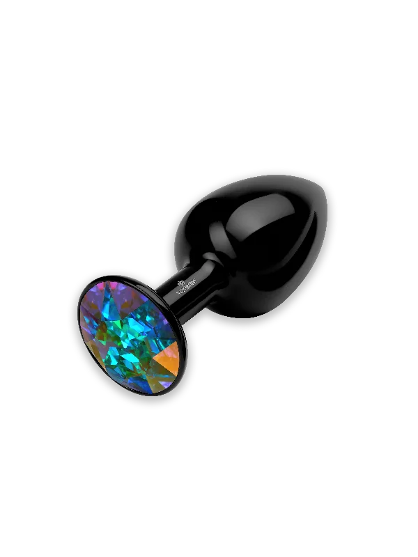 Julian Snelling Medium Black Aluminium Butt Plug with Aurore Boreale Crystal