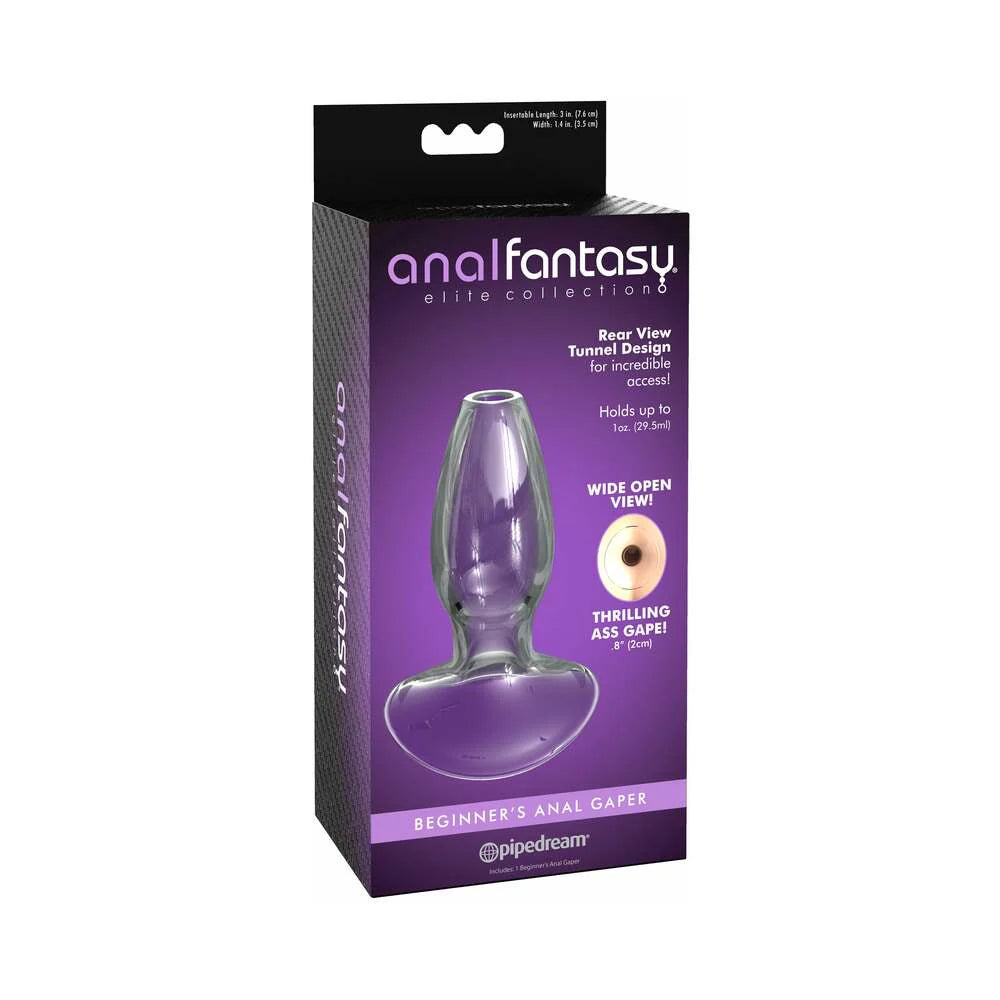 Pipedream Anal Fantasy Elite Collection Beginner's Anal Gaper Glass Tunnel Plug