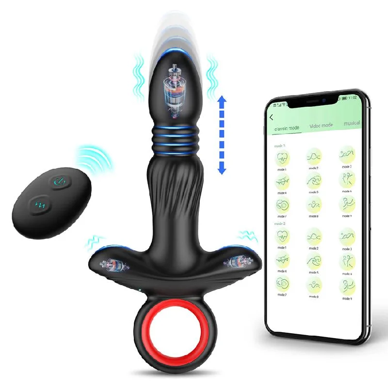 Remote Bluetooth Thrusting Butt Plug Vibrator