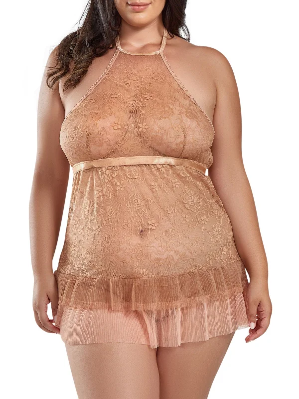 Women's Amber Halter Plus Size Babydoll Lingerie