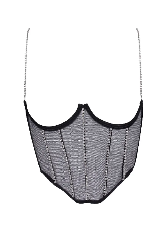 Zenn Open Wired Bustier (Black/Silver)