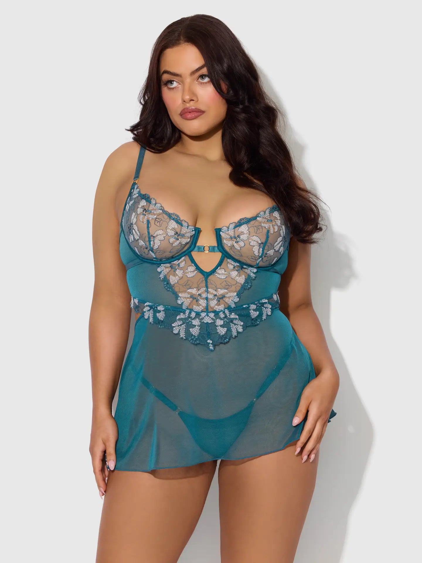 Nova Blacklight Plus Babydoll Set Jaded