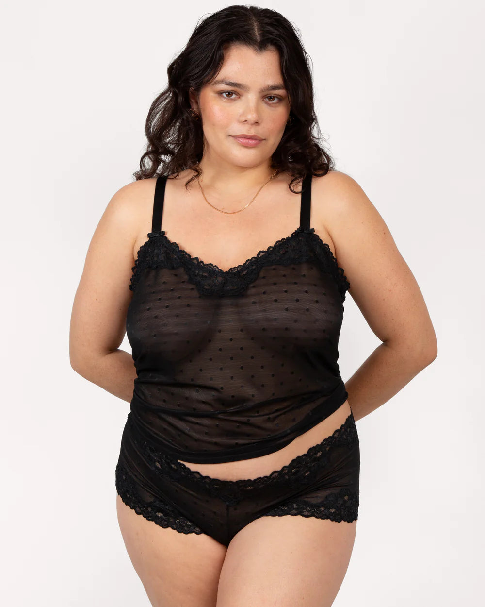 Sheer Desire Cami/Cheeky Set Onyx